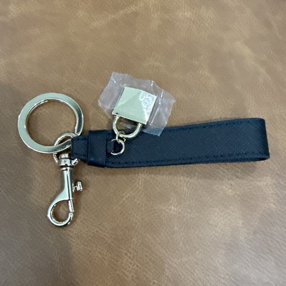Michael Kors Signature Key Fob Black Keychain Wrist Strap